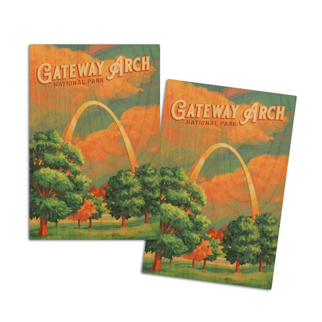 Gateway Arch National Park, Missouri, Oil Painting, Lantern Press Artwork, Wood Signs and Postcards - Lantern Press