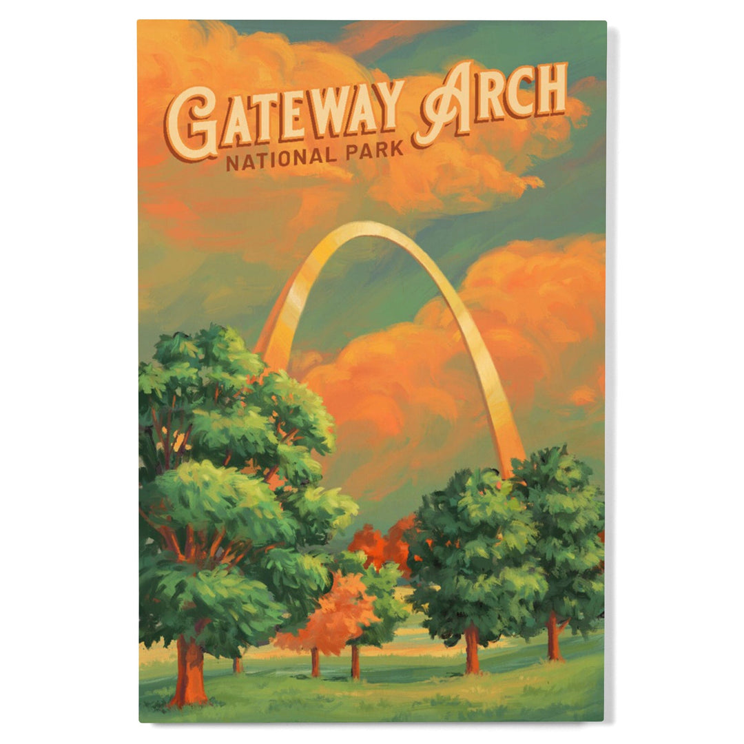 Gateway Arch National Park, Missouri, Oil Painting, Lantern Press Artwork, Wood Signs and Postcards - Lantern Press