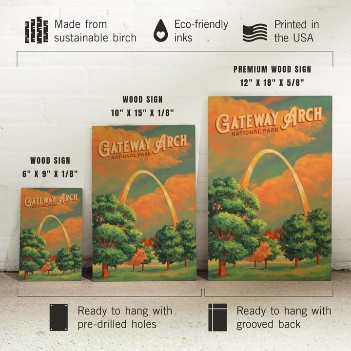 Gateway Arch National Park, Missouri, Oil Painting, Lantern Press Artwork, Wood Signs and Postcards - Lantern Press