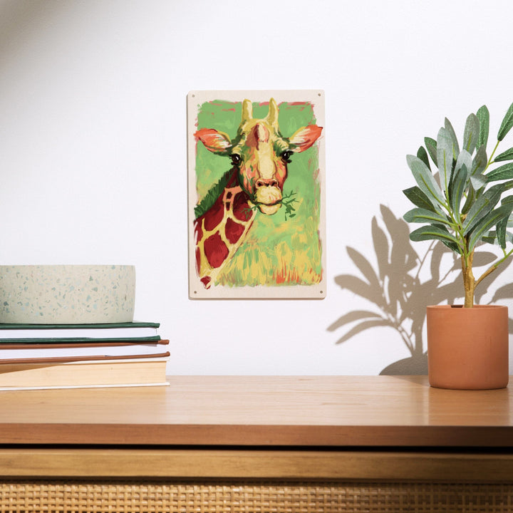 Giraffe, Vivid, Lantern Press Artwork, Wood Signs and Postcards - Lantern Press