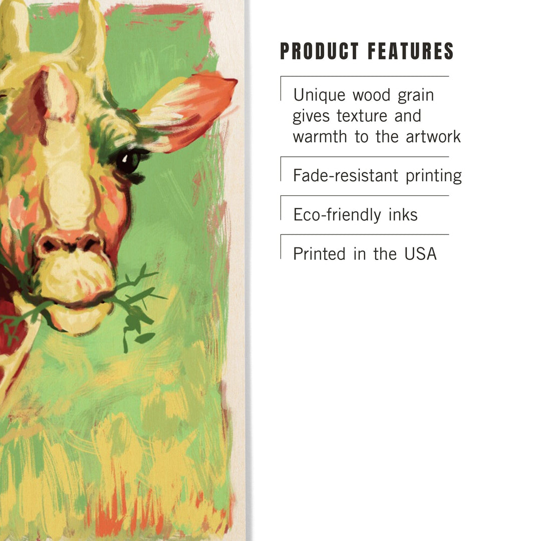 Giraffe, Vivid, Lantern Press Artwork, Wood Signs and Postcards - Lantern Press