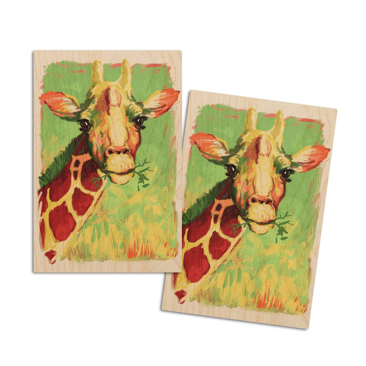 Giraffe, Vivid, Lantern Press Artwork, Wood Signs and Postcards - Lantern Press