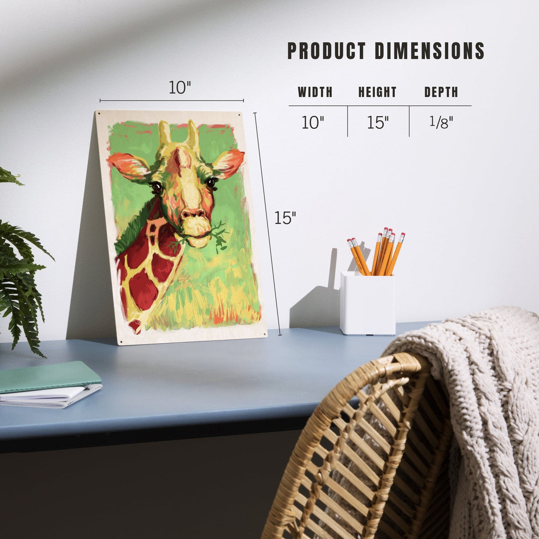 Giraffe, Vivid, Lantern Press Artwork, Wood Signs and Postcards - Lantern Press