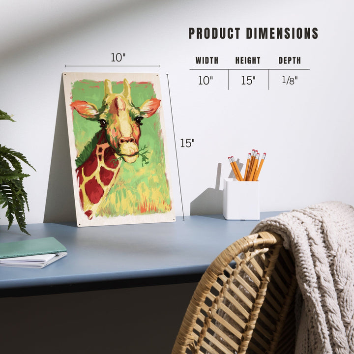 Giraffe, Vivid, Lantern Press Artwork, Wood Signs and Postcards - Lantern Press