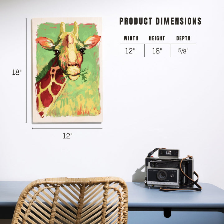Giraffe, Vivid, Lantern Press Artwork, Wood Signs and Postcards - Lantern Press