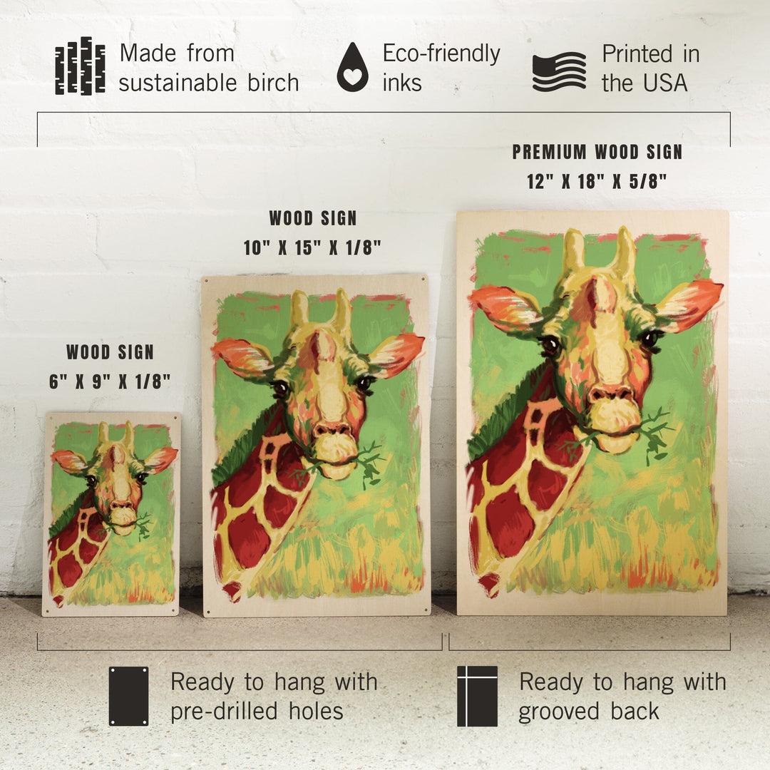 Giraffe, Vivid, Lantern Press Artwork, Wood Signs and Postcards - Lantern Press