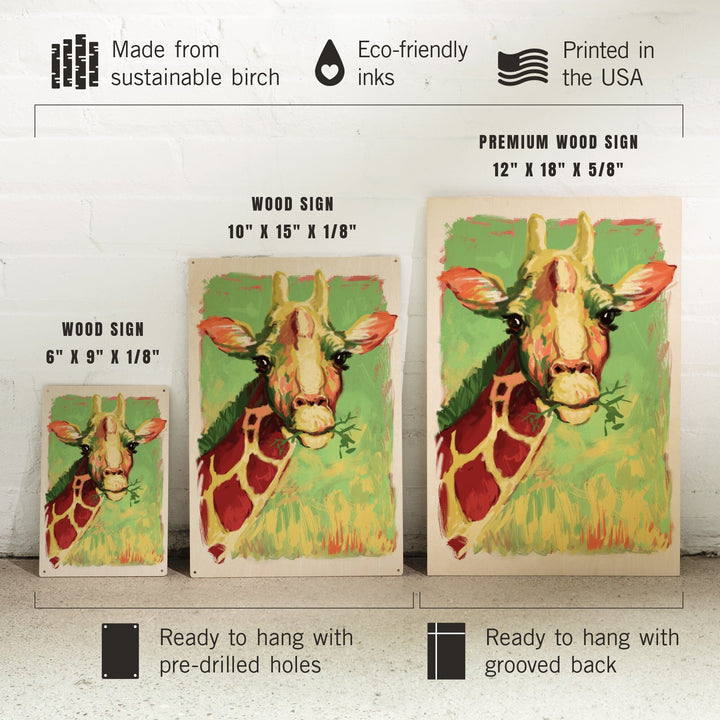 Giraffe, Vivid, Lantern Press Artwork, Wood Signs and Postcards - Lantern Press