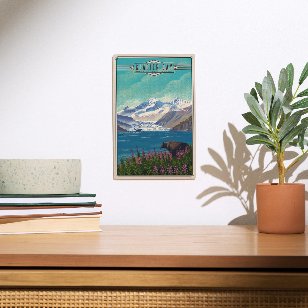 Glacier Bay National Park, Alaska, Lithograph National Park Series, Lantern Press Artwork, Wood Signs and Postcards - Lantern Press