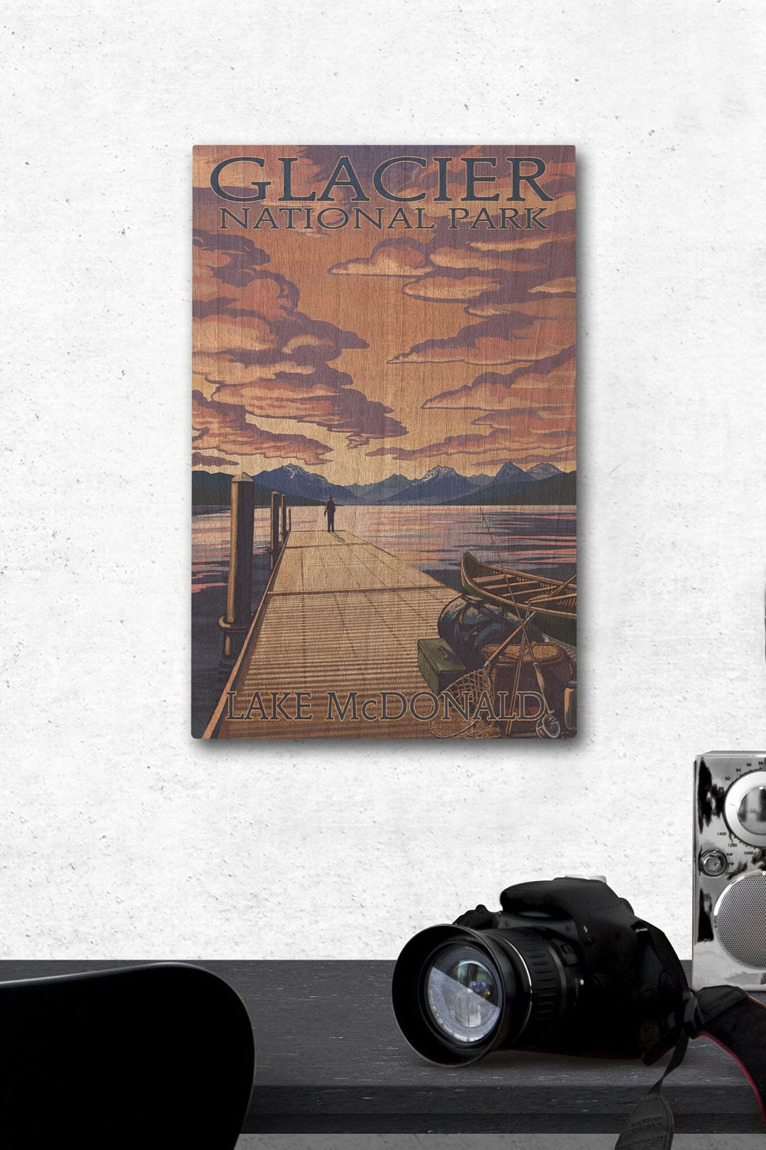 Glacier National Park, Montana, Lake McDonald, Lantern Press Artwork, Wood Signs and Postcards - Lantern Press