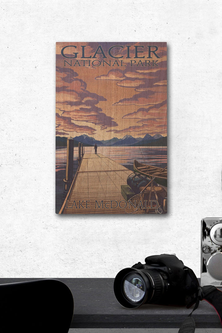 Glacier National Park, Montana, Lake McDonald, Lantern Press Artwork, Wood Signs and Postcards - Lantern Press