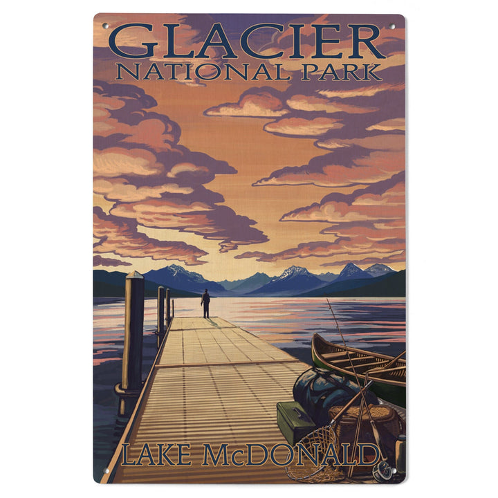 Glacier National Park, Montana, Lake McDonald, Lantern Press Artwork, Wood Signs and Postcards - Lantern Press