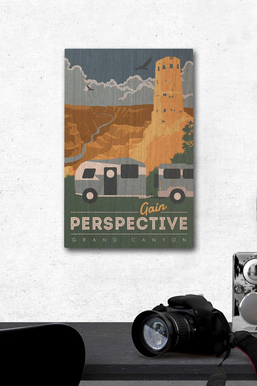 Grand Canyon National Park, Arizona, Gain Perspective, Vector Style, Lantern Press Artwork, Wood Signs and Postcards - Lantern Press