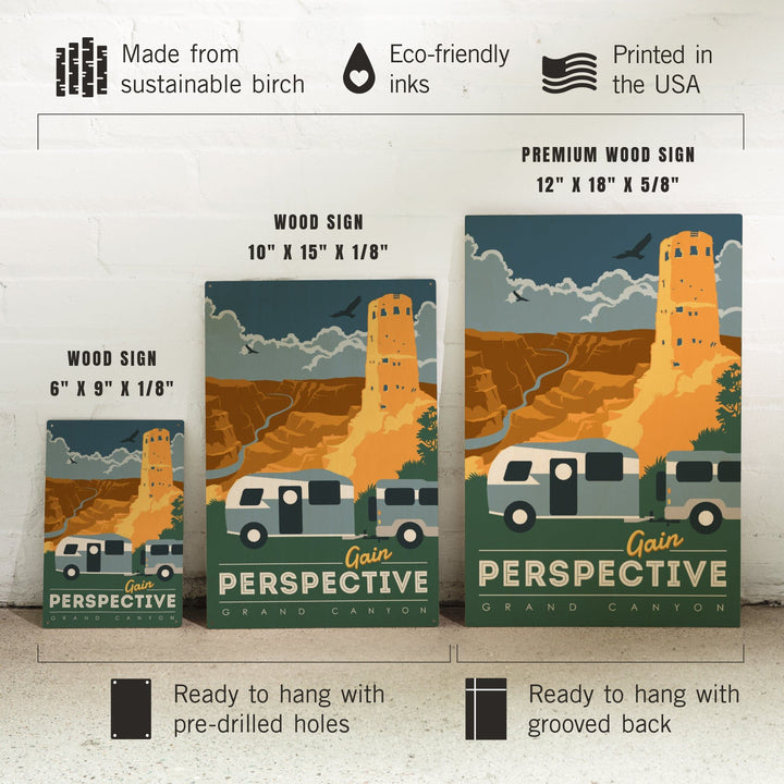 Grand Canyon National Park, Arizona, Gain Perspective, Vector Style, Lantern Press Artwork, Wood Signs and Postcards - Lantern Press