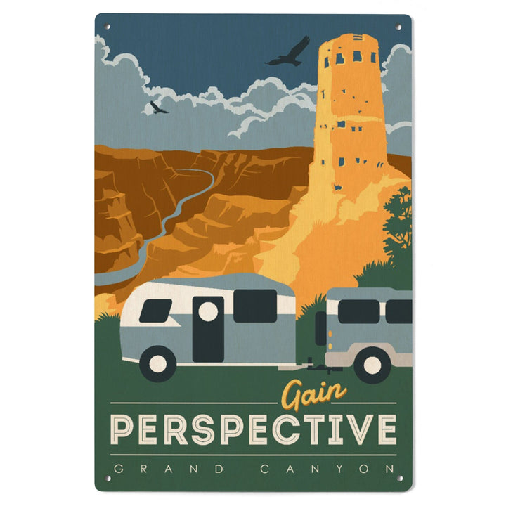 Grand Canyon National Park, Arizona, Gain Perspective, Vector Style, Lantern Press Artwork, Wood Signs and Postcards - Lantern Press