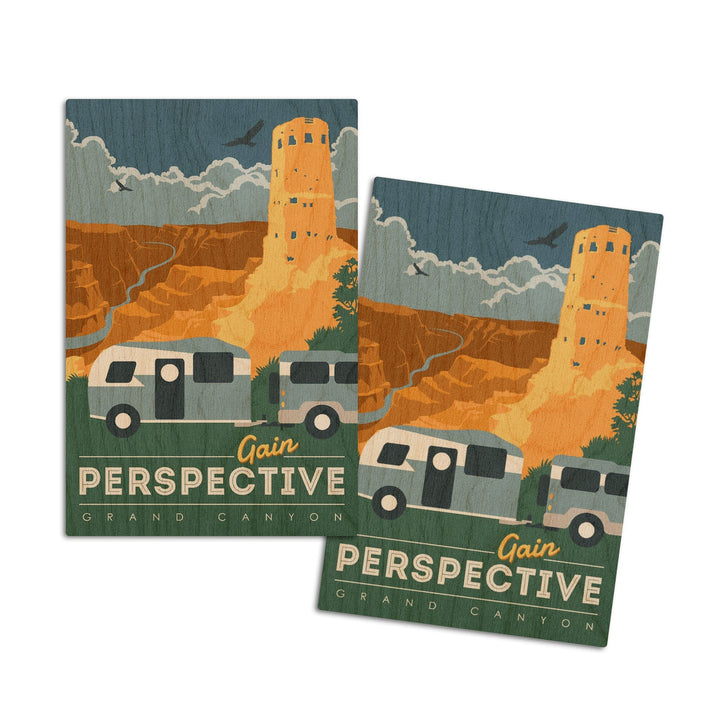 Grand Canyon National Park, Arizona, Gain Perspective, Vector Style, Lantern Press Artwork, Wood Signs and Postcards - Lantern Press