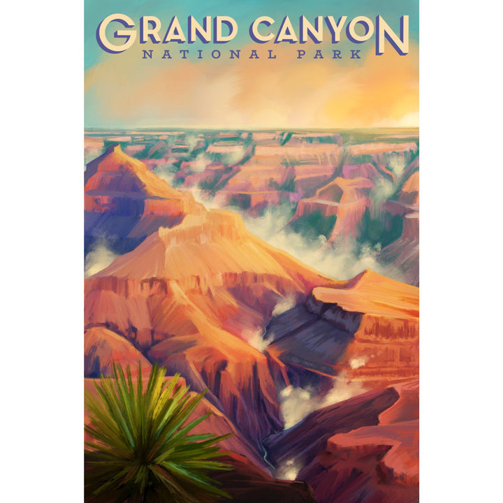 Grand Canyon National Park, Arizona, Oil Painting, Organic Cotton Kitchen Tea Towels - Lantern Press