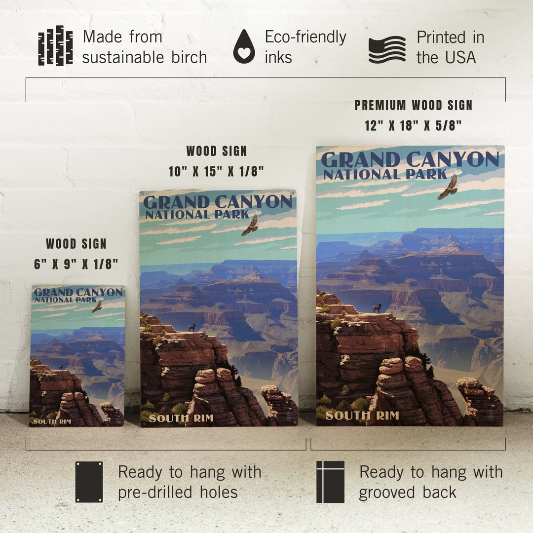Grand Canyon National Park, Arizona, South Rim, Lantern Press Artwork, Wood Signs and Postcards - Lantern Press