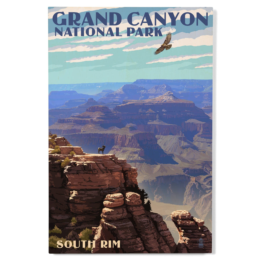 Grand Canyon National Park, Arizona, South Rim, Lantern Press Artwork, Wood Signs and Postcards - Lantern Press