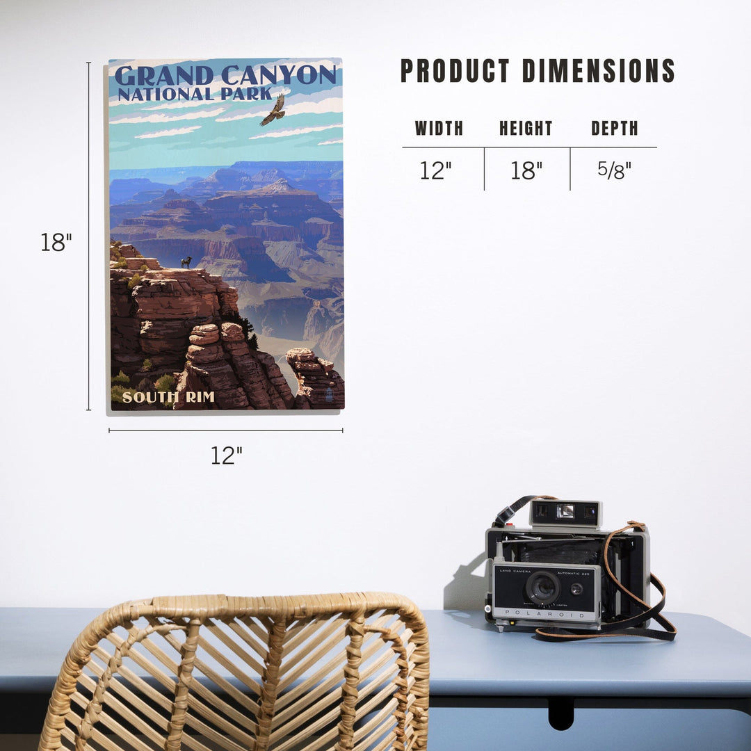 Grand Canyon National Park, Arizona, South Rim, Lantern Press Artwork, Wood Signs and Postcards - Lantern Press