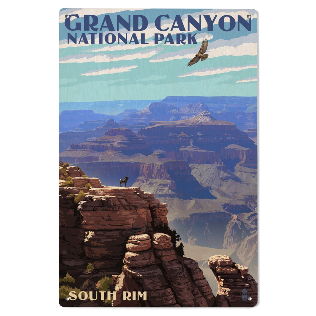 Grand Canyon National Park, Arizona, South Rim, Lantern Press Artwork, Wood Signs and Postcards - Lantern Press