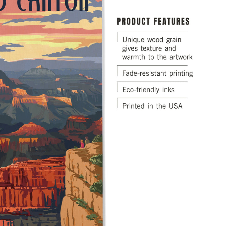 Grand Canyon National Park, Arizona, Sunset View, Lantern Press Artwork, Wood Signs and Postcards - Lantern Press