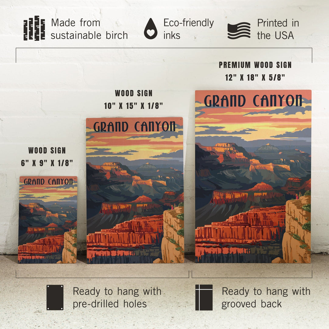 Grand Canyon National Park, Arizona, Sunset View, Lantern Press Artwork, Wood Signs and Postcards - Lantern Press