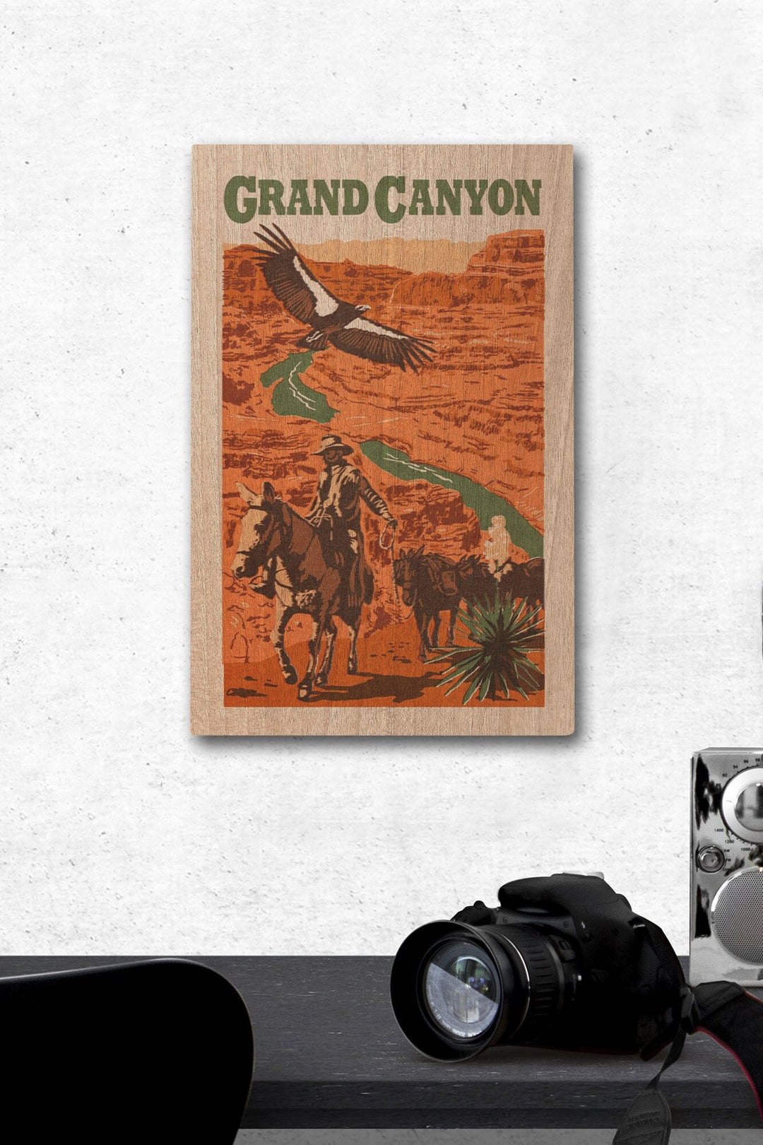 Grand Canyon National Park, Arizona, Woodblock, Lantern Press Artwork, Wood Signs and Postcards - Lantern Press