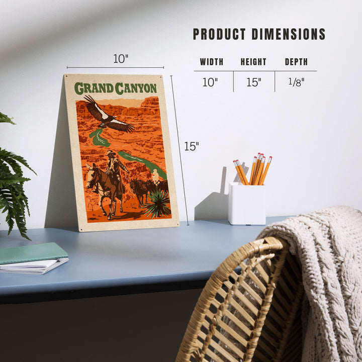 Grand Canyon National Park, Arizona, Woodblock, Lantern Press Artwork, Wood Signs and Postcards - Lantern Press