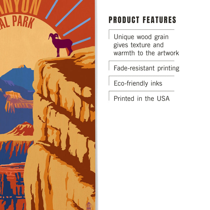 Grand Canyon National Park, Psychedelic, Lantern Press Poster, Wood Signs and Postcards - Lantern Press