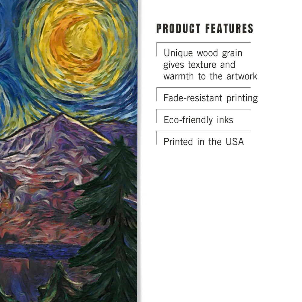 Grand Teton National Park, Wyoming, Jenny Lake, Starry Night National Park Series, Lantern Press Artwork, Wood Signs and Postcards - Lantern Press