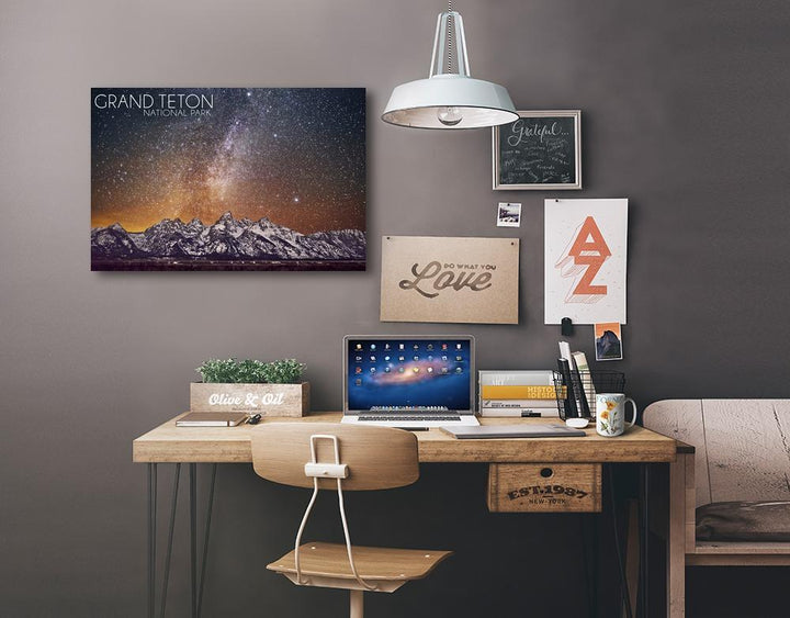 Grand Teton National Park, Wyoming, Milky Way, Lantern Press Photography, Stretched Canvas - Lantern Press