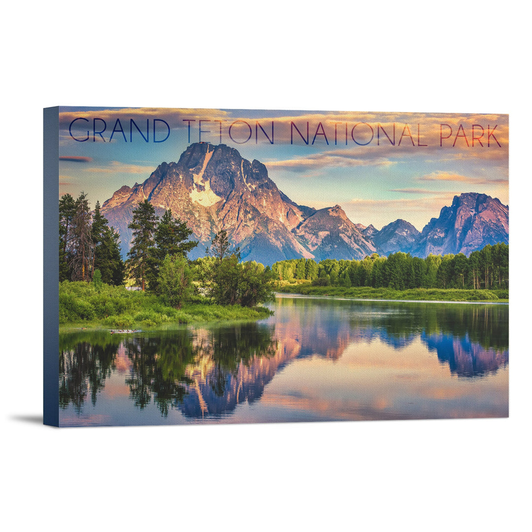 Grand Teton National Park, Wyoming, Sunrise & Snake River, Lantern Press Photography, Stretched Canvas - Lantern Press