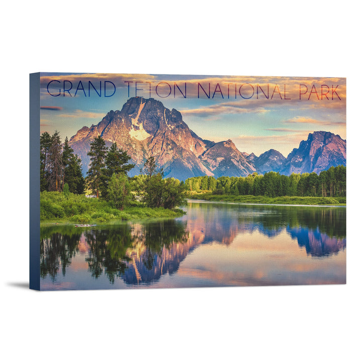 Grand Teton National Park, Wyoming, Sunrise & Snake River, Lantern Press Photography, Stretched Canvas - Lantern Press