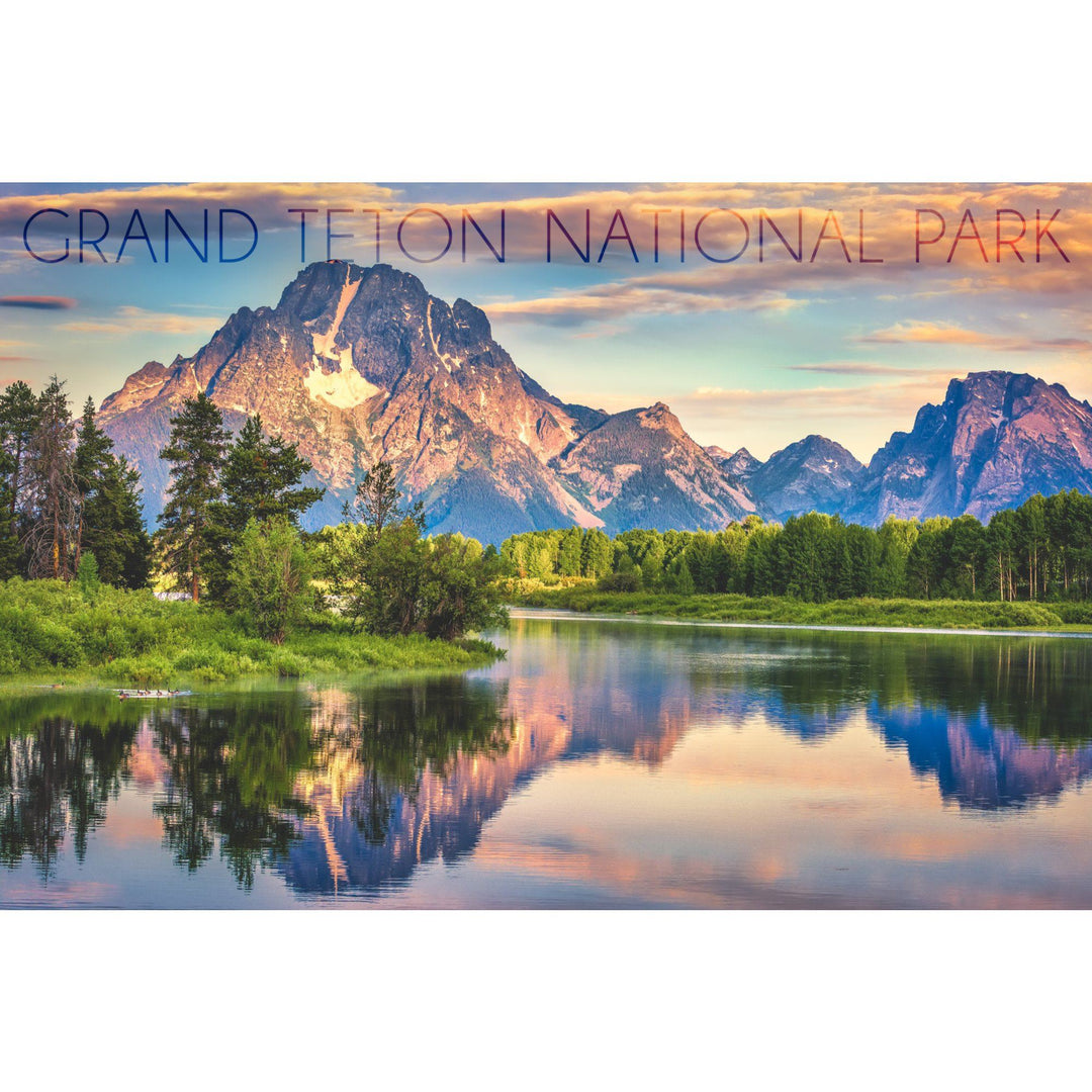 Grand Teton National Park, Wyoming, Sunrise & Snake River, Lantern Press Photography, Stretched Canvas - Lantern Press
