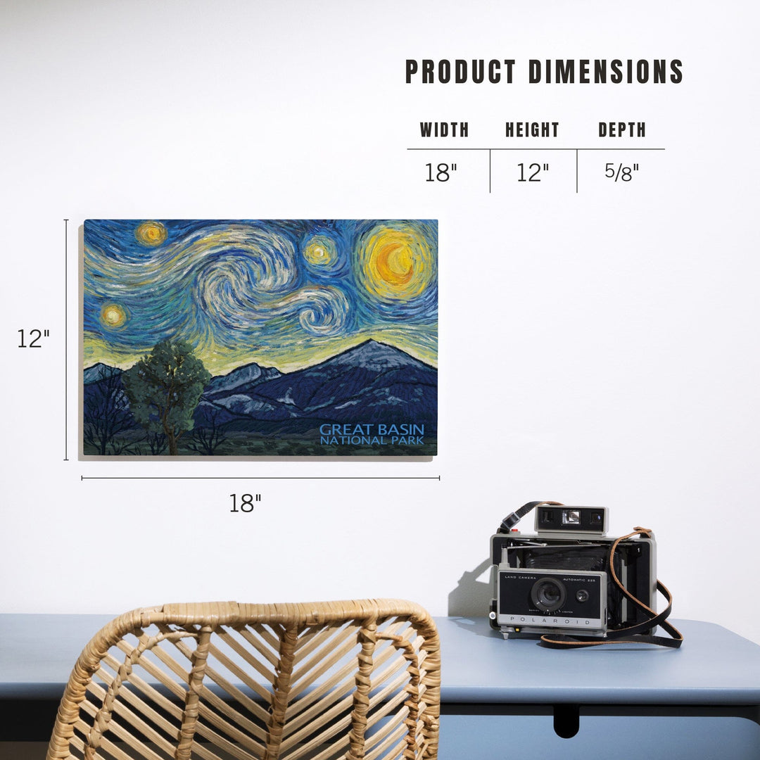 Great Basin National Park, Starry Night National Park Series, Lantern Press Artwork, Wood Signs and Postcards - Lantern Press