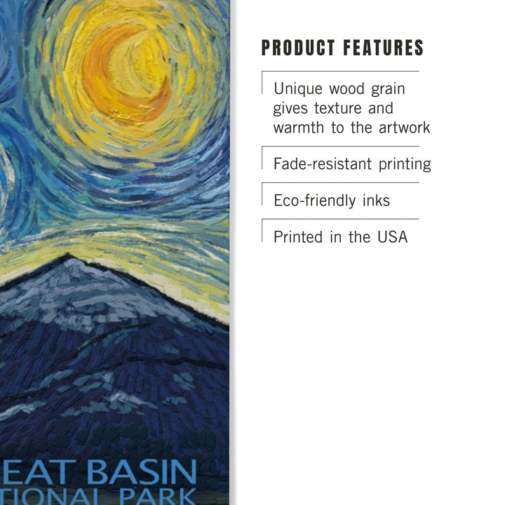 Great Basin National Park, Starry Night National Park Series, Lantern Press Artwork, Wood Signs and Postcards - Lantern Press