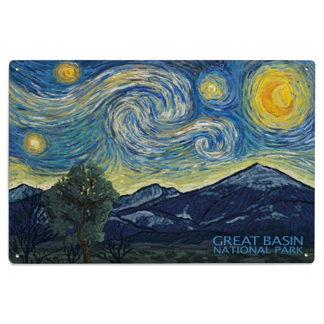 Great Basin National Park, Starry Night National Park Series, Lantern Press Artwork, Wood Signs and Postcards - Lantern Press