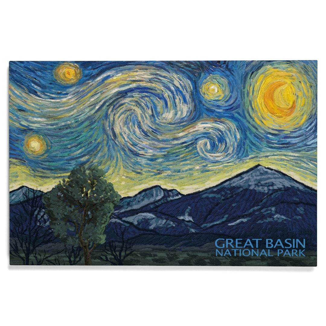Great Basin National Park, Starry Night National Park Series, Lantern Press Artwork, Wood Signs and Postcards - Lantern Press