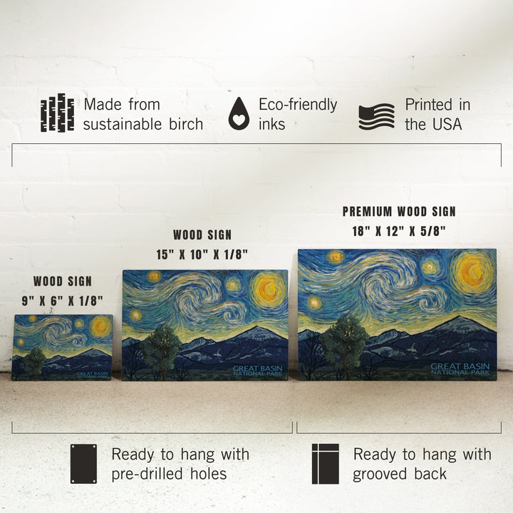 Great Basin National Park, Starry Night National Park Series, Lantern Press Artwork, Wood Signs and Postcards - Lantern Press
