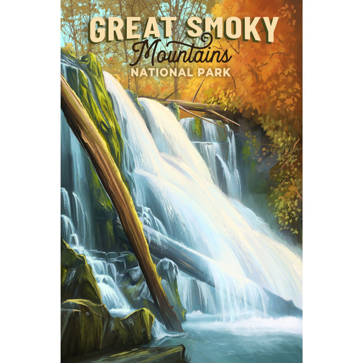 Great Smoky Mountains National Park, Tennessee, Oil Painting, Organic Cotton Kitchen Tea Towels - Lantern Press