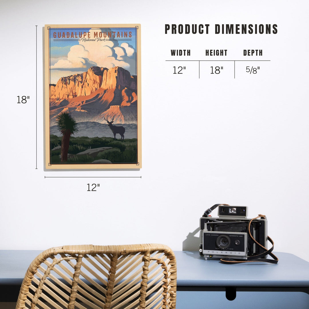 Guadalupe Mountains National Park, Texas, Lithograph National Park Series, Lantern Press Artwork, Wood Signs and Postcards - Lantern Press