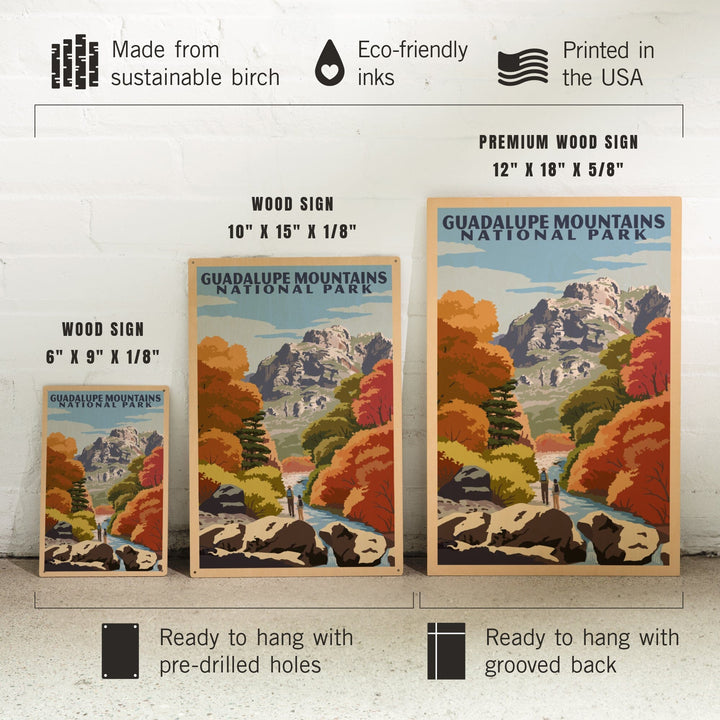 Guadalupe Mountains National Park, WPA Style, Lantern Press Artwork, Wood Signs and Postcards - Lantern Press