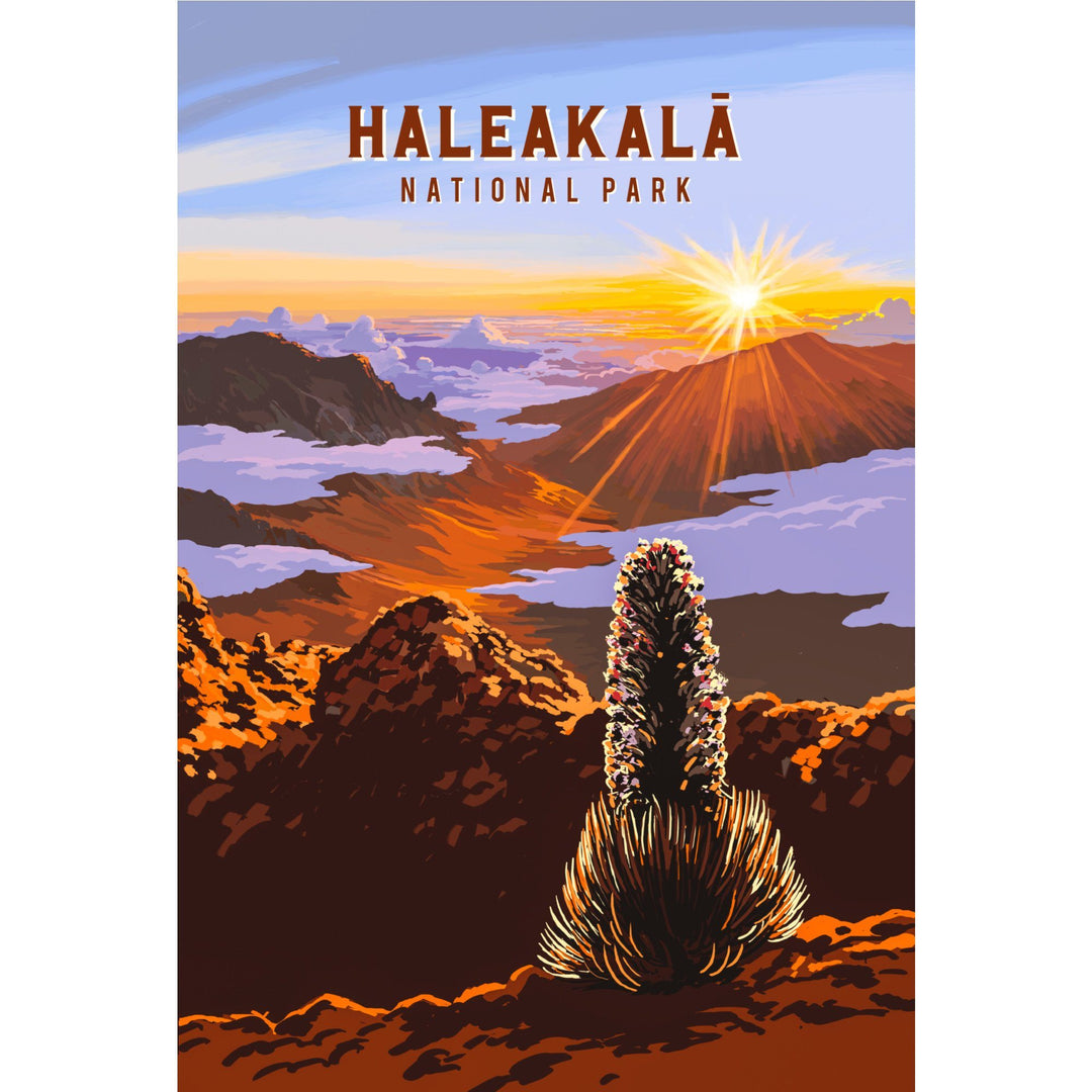 Haleakalā National Park, Hawaii, Painterly National Park Series, Organic Cotton Kitchen Tea Towels - Lantern Press