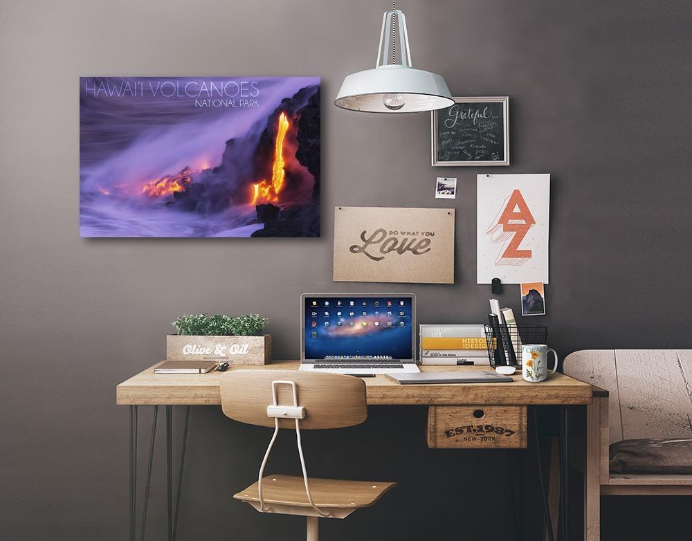 Hawaii Volcanoes National Park, Lava Flow, Lantern Press Photography, Stretched Canvas - Lantern Press