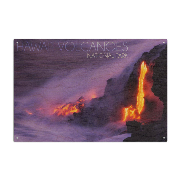 Hawaii Volcanoes National Park, Lava Flow, Lantern Press Photography, Wood Signs and Postcards - Lantern Press