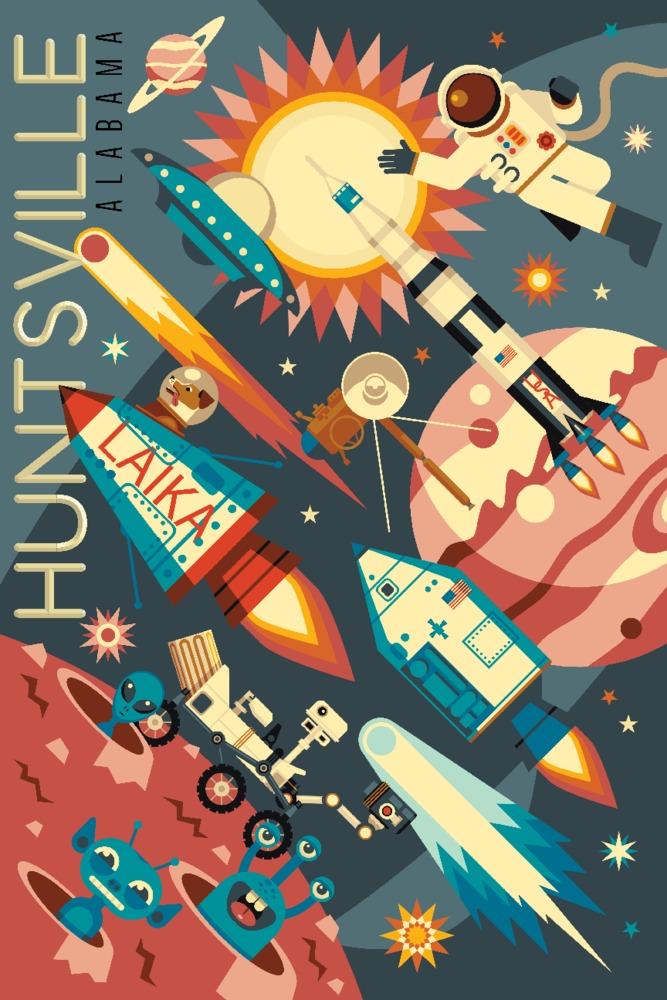 Huntsville, Alabama, Space Geometric, Art & Giclee Prints - Lantern Press