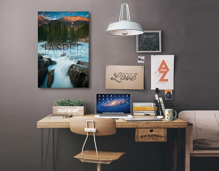Jasper National Park, Alberta, Canada, Sunwapta Falls, Lantern Press Photography, Stretched Canvas - Lantern Press