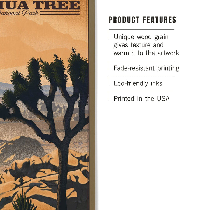 Joshua Tree National Park, California, Lithograph National Park Series, Lantern Press Artwork, Wood Signs and Postcards - Lantern Press