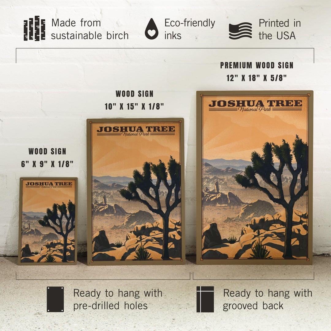 Joshua Tree National Park, California, Lithograph National Park Series, Lantern Press Artwork, Wood Signs and Postcards - Lantern Press
