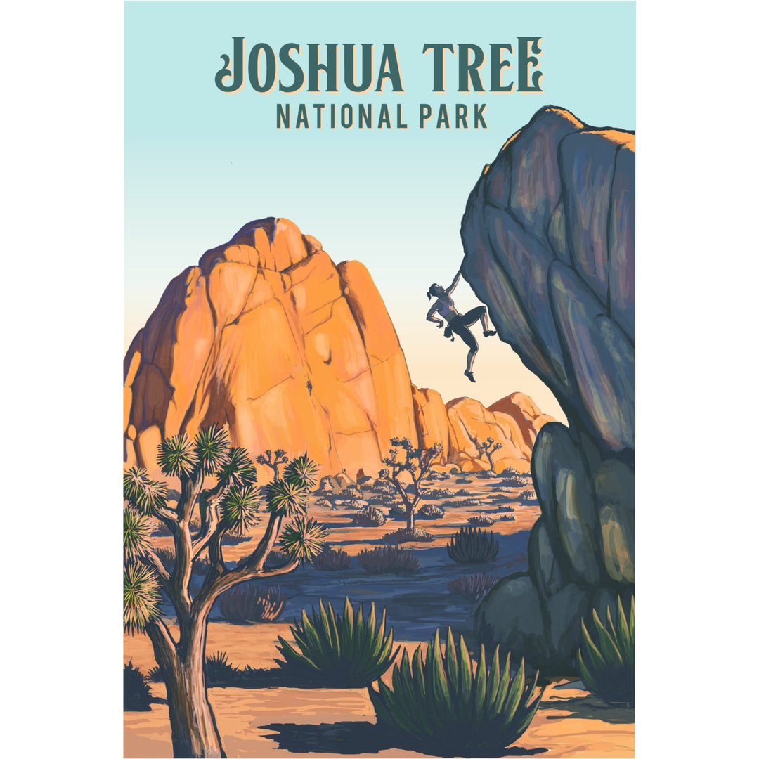 Joshua Tree National Park, California, Painterly National Park Series, Organic Cotton Kitchen Tea Towels - Lantern Press